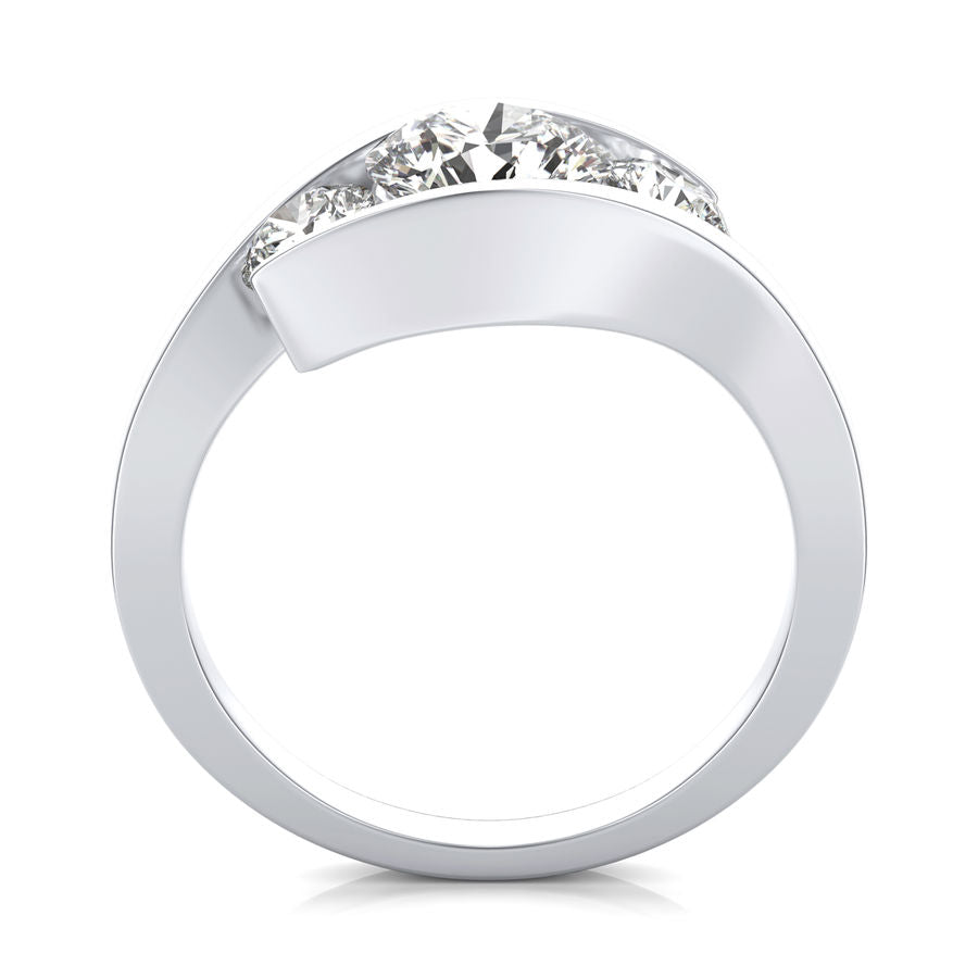 Tension Three Stone Engagement Ring