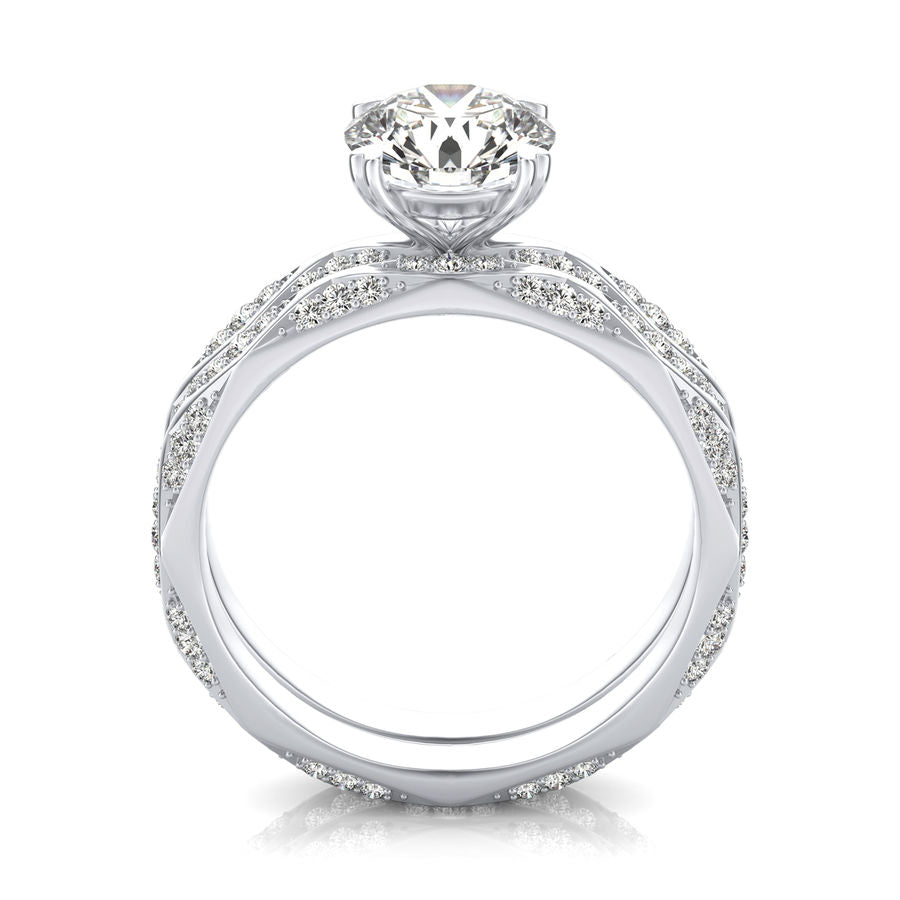 Eternity Engagement Ring With Matching Band