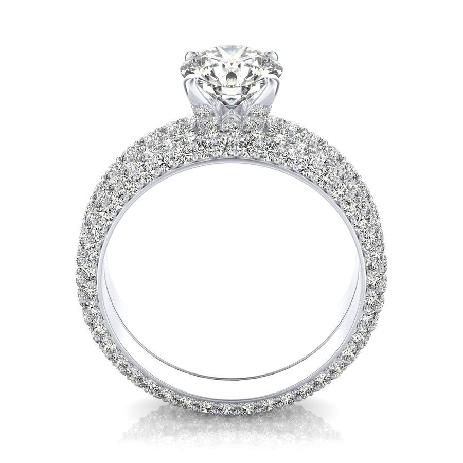 Eternity Micro Pave Engagement Ring With Matching Band