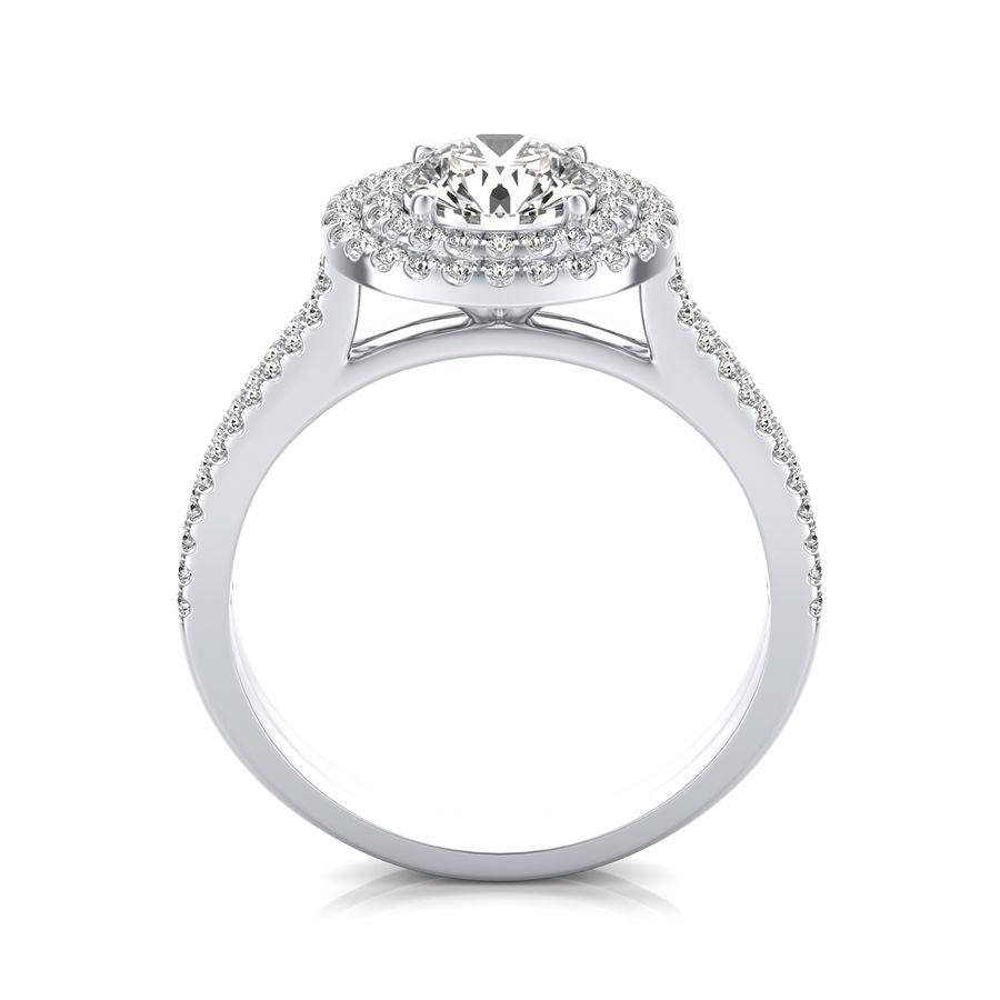 Double Halo Engagement Ring