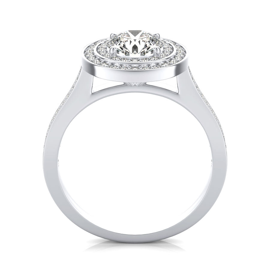 Double Halo Engagement Ring