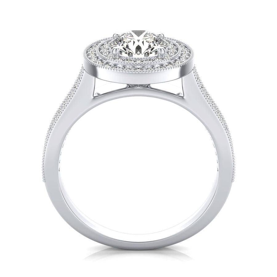 Double Halo Engagement Ring