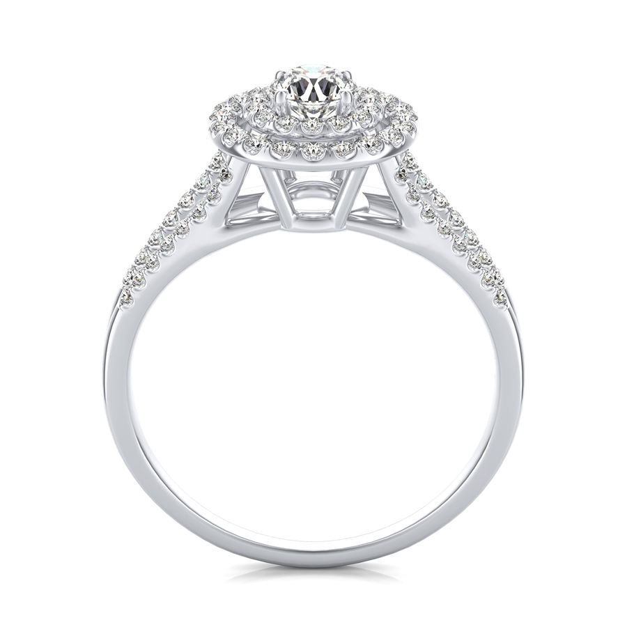 Double Halo Engagement Ring