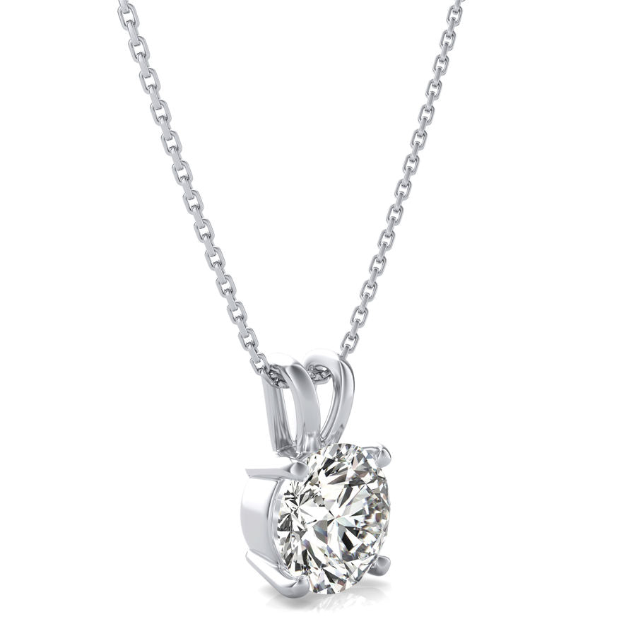 Christmas Sale - 0.75 ct. Diamond Solitaire Pendant in 14K White Yellow or Rose