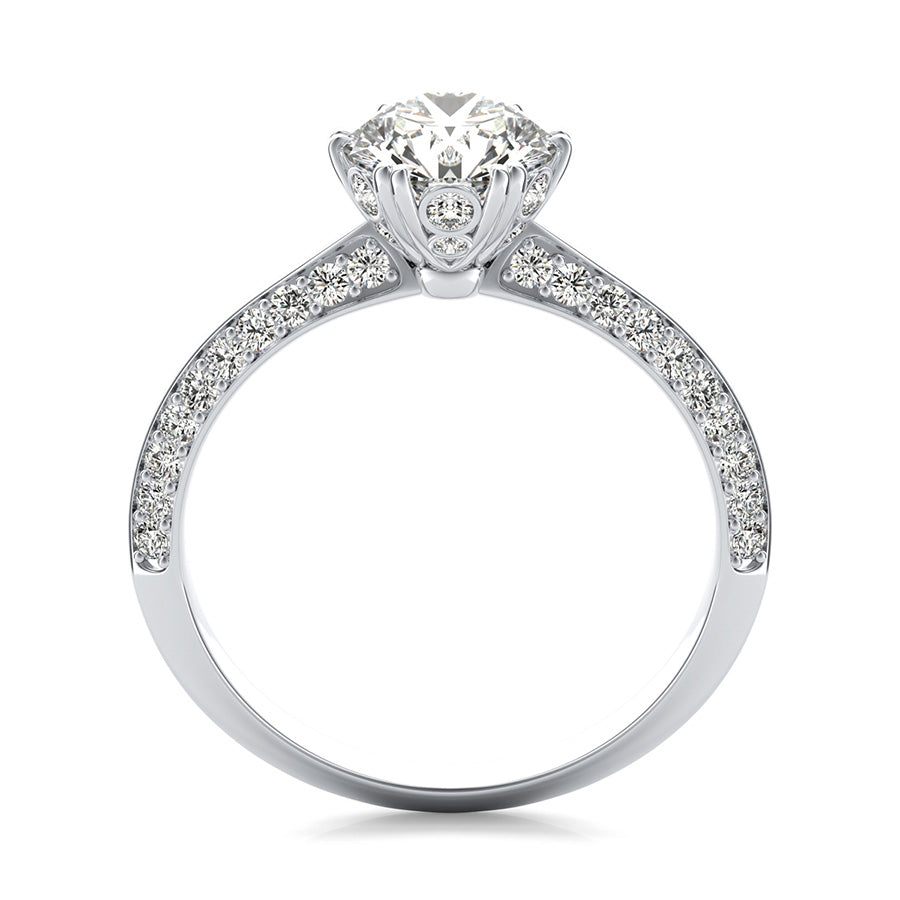 Knife Edge Engagement Ring With Stones On The Prong