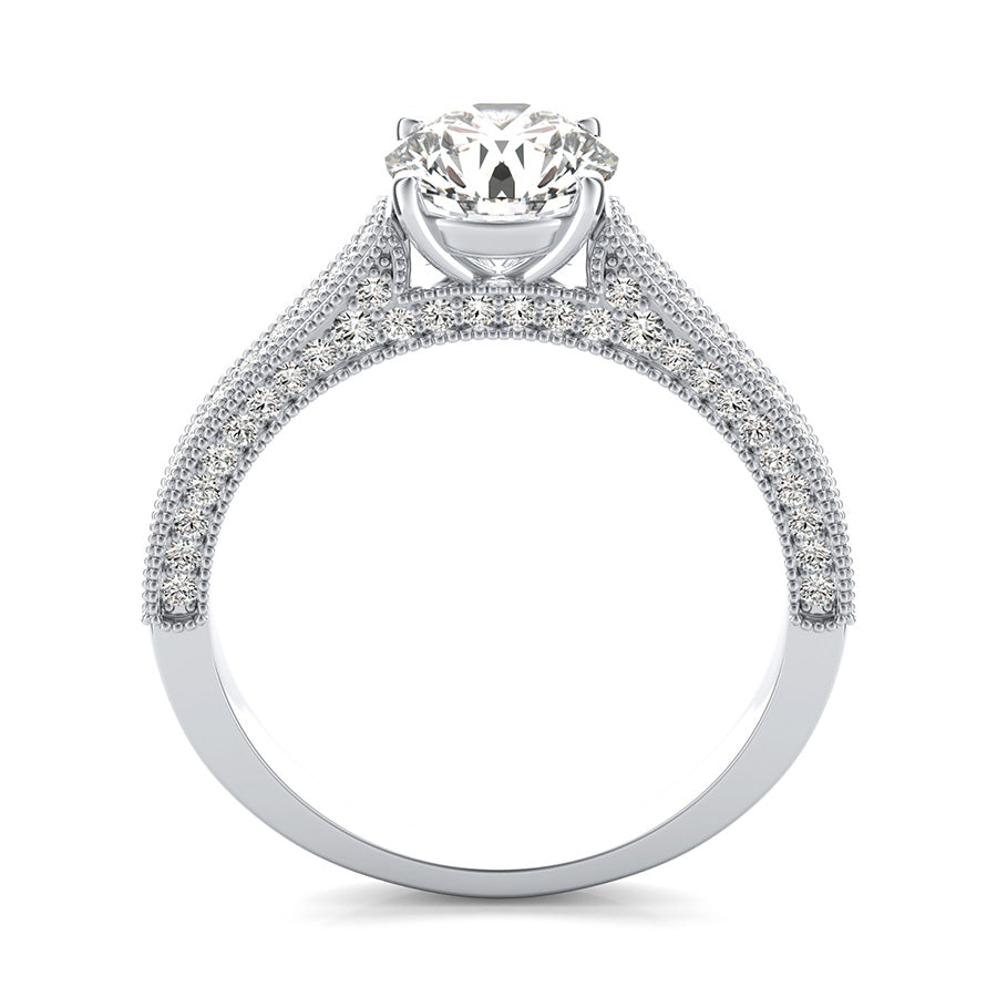 Cathedral Engagement Ring With Milgrain