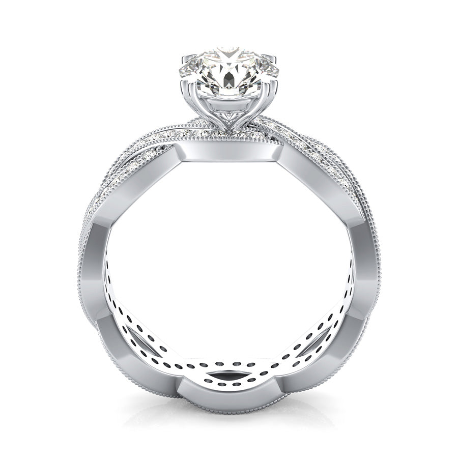 Eternity Infinity Twist Engagement Ring With Milgrain On The Side