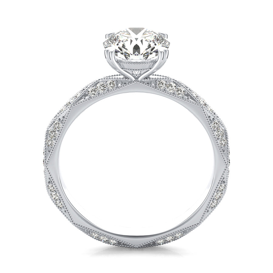 Alexis Eternity Engagement Ring With Milgrain