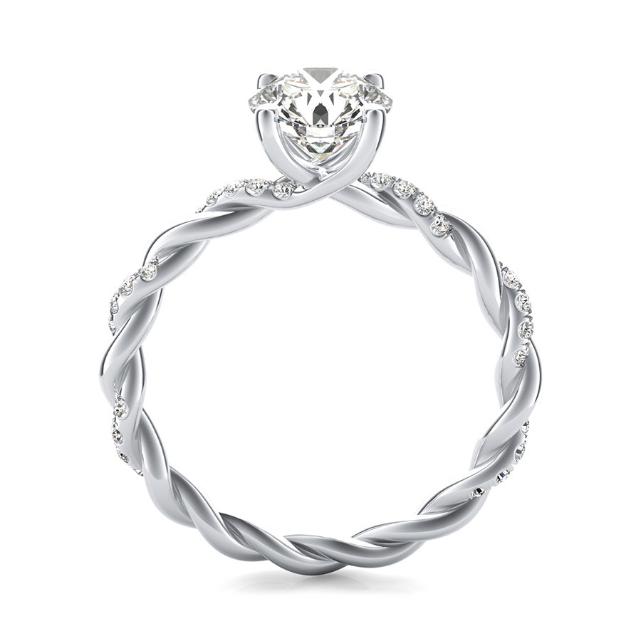 Marcela Twist Engagement Ring With Side Stones