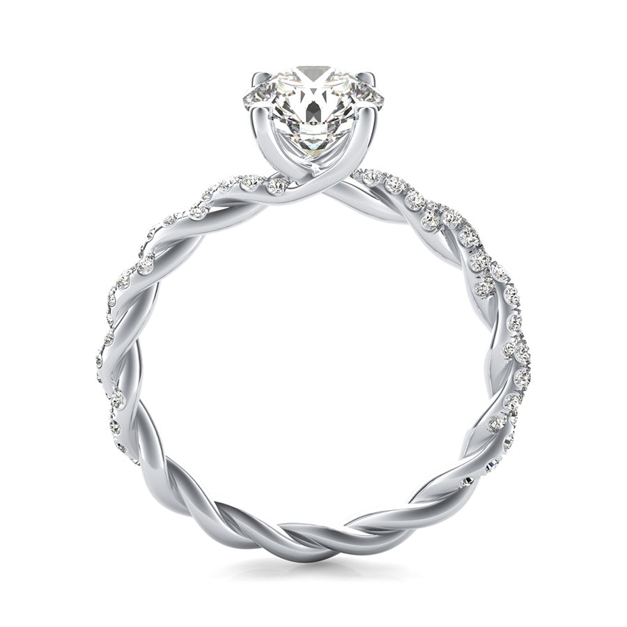 Marcela Twist Engagement Ring With Side Stones