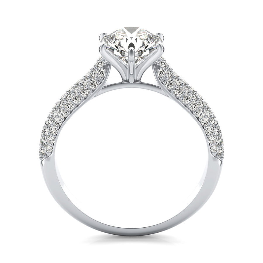 Cathedral Micro-Pave Half Eternity Engagement Ring