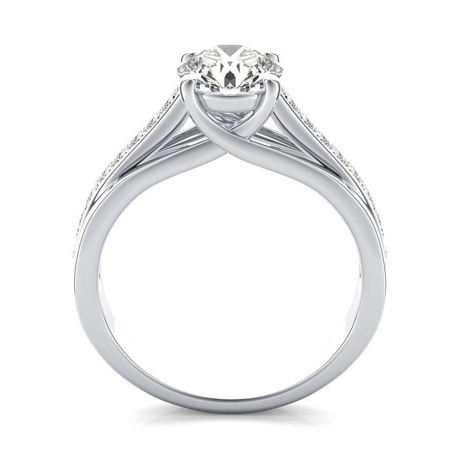 Amore Trellis Engagement Ring With Side Stones