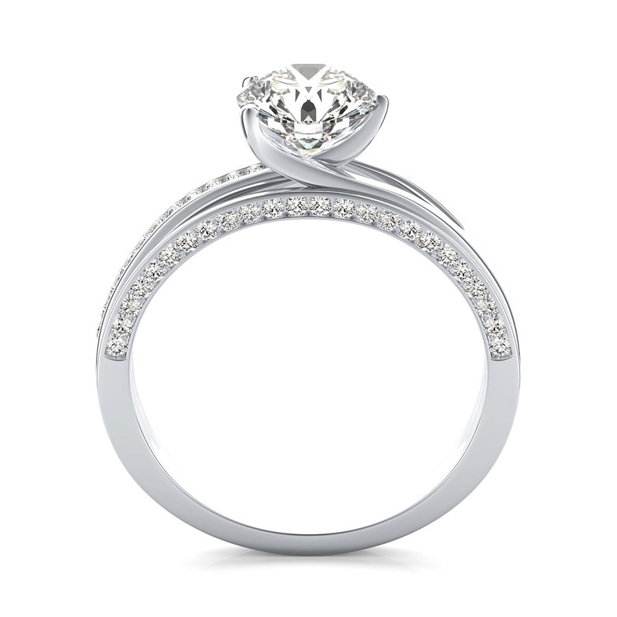 Amore Engagement Ring With Pave Side Stones