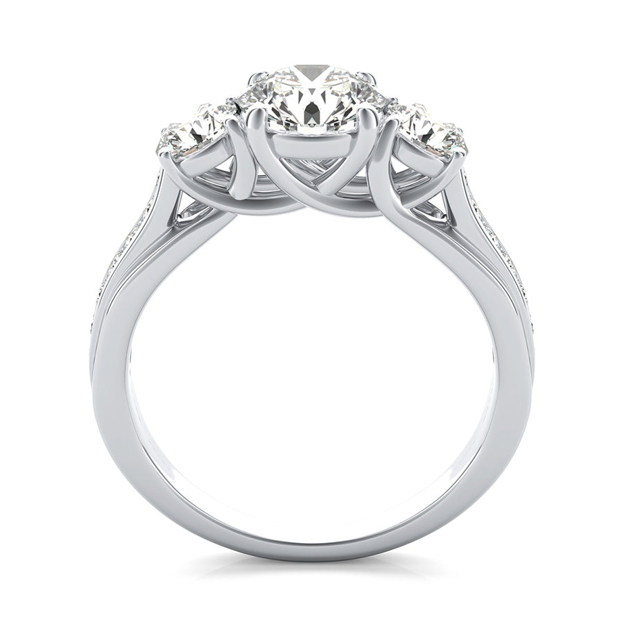 Amore Classic Three Stone Trellis Engagement Ring