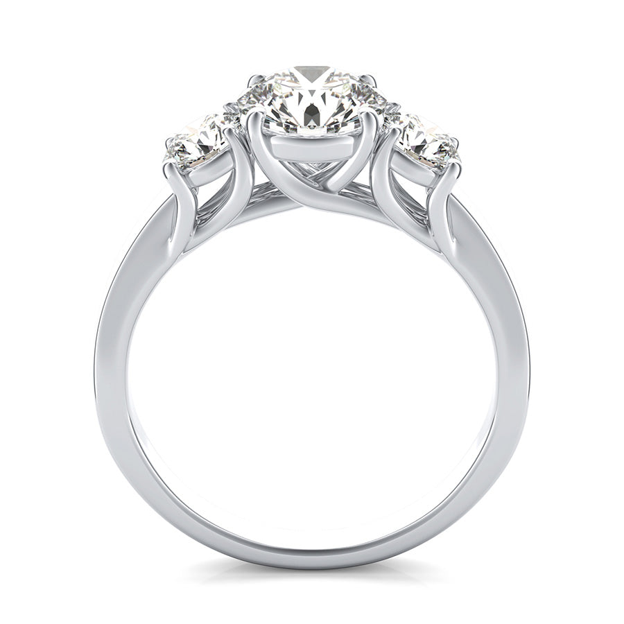 Classic Three Stone Trellis Engagement Ring