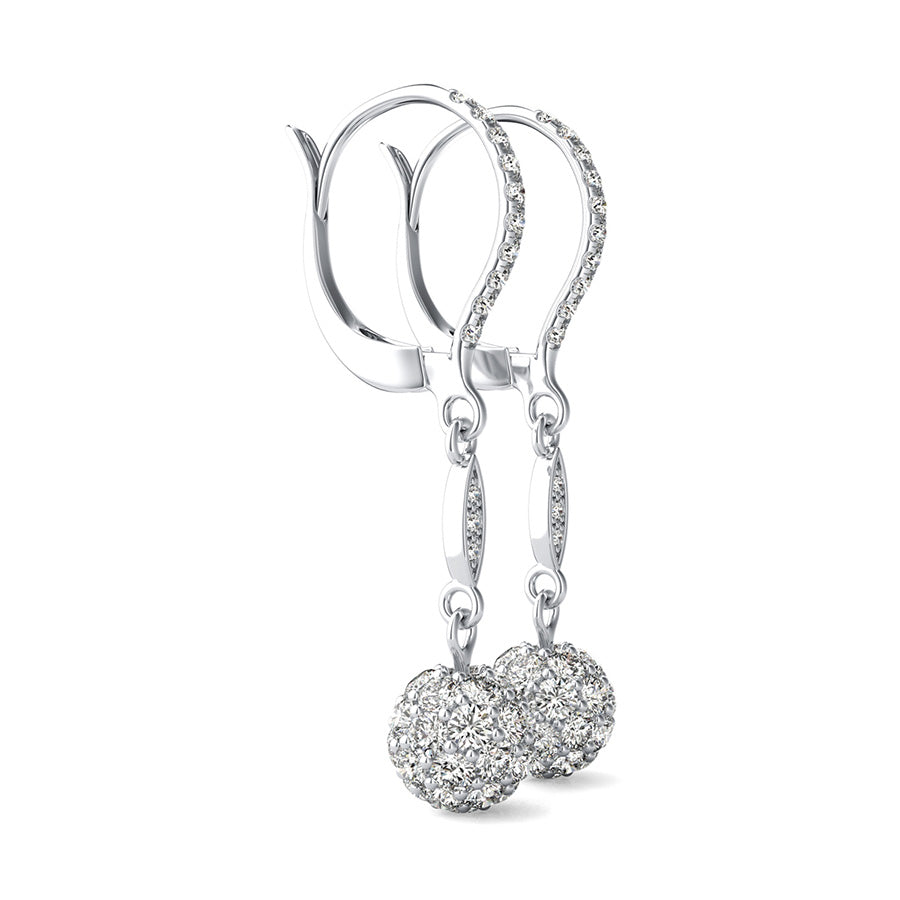 Dangling Cluster Ball Earrings