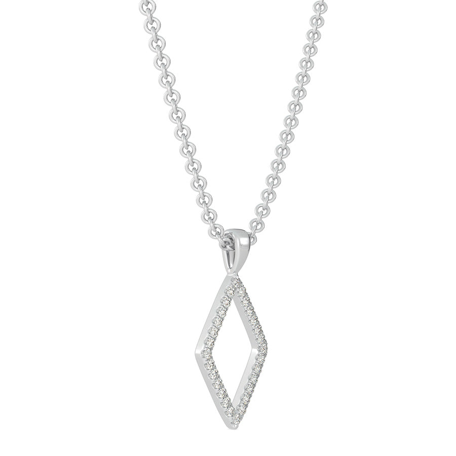 Open Diamond Shaped Pendant With Stones