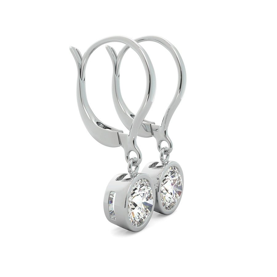 Bezel Leverback Earrings