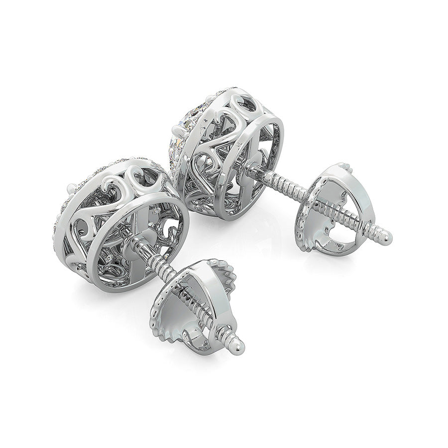 Cut Through Scroll Halo Earrings