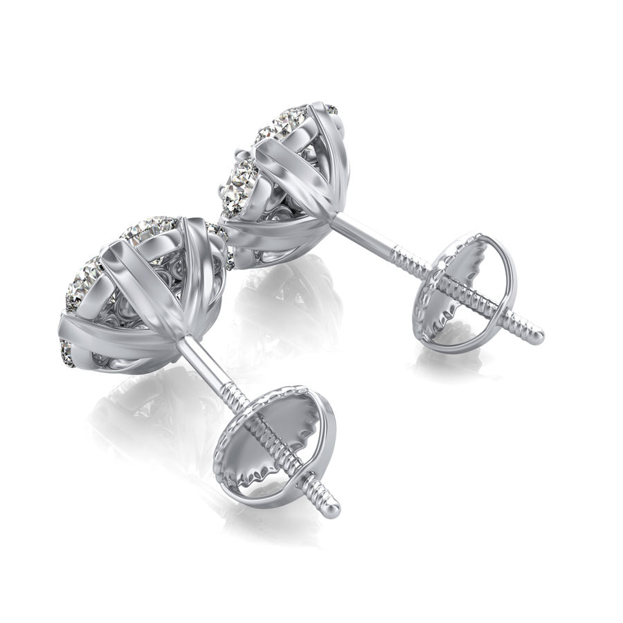 1.00 Ct. T.W. Cluster Stud Earrings