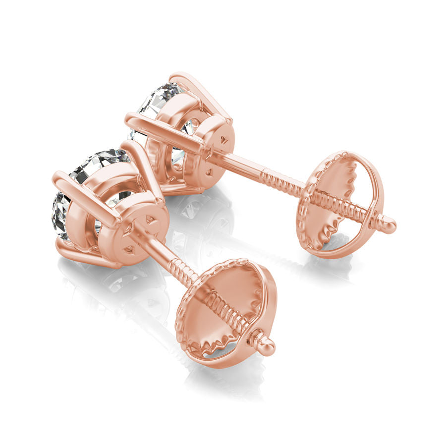 Christmas Sale - 6.00 ctw. Diamond Stud Earrings in Solid 14K White Yellow or Rose