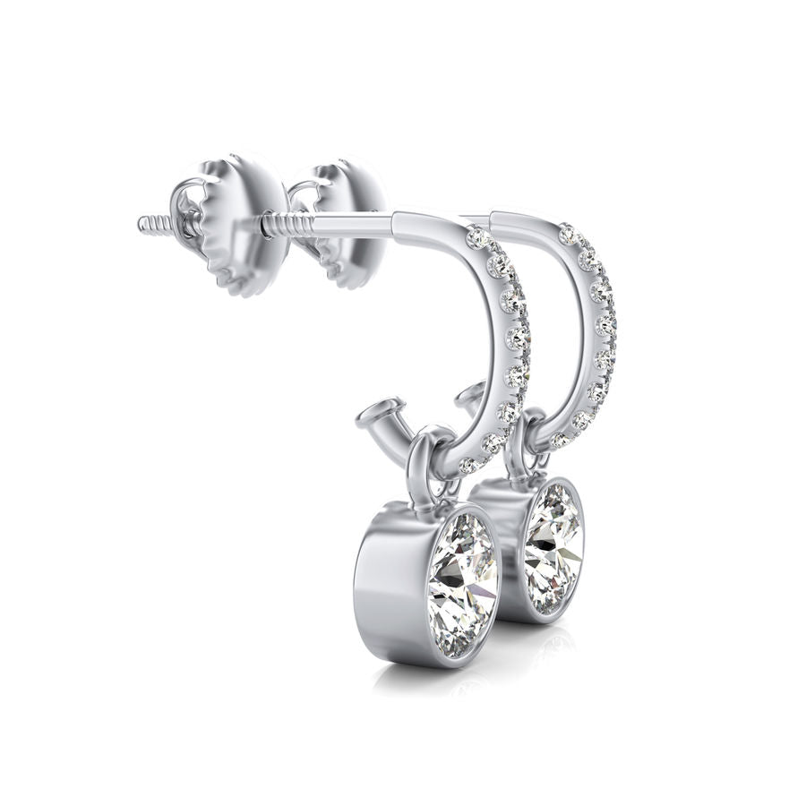 Dropped Bezel Solitaire Earrings