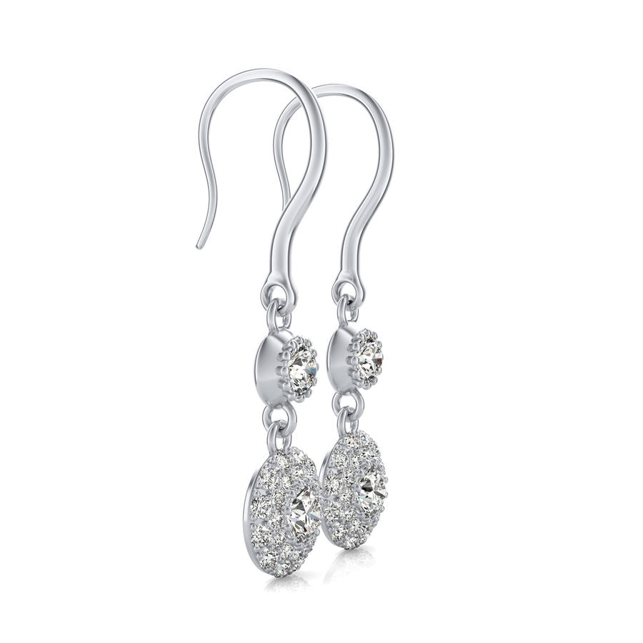 Micro Pave Dangle Halo Earrings