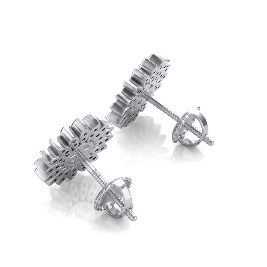 Flower Halo Stud Earrings