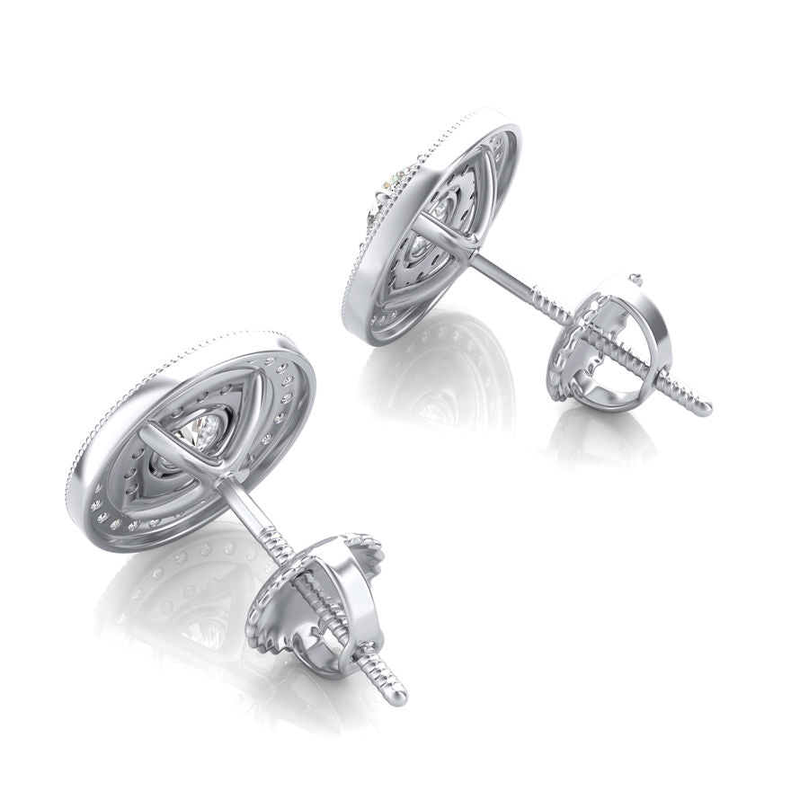 Double Halo Stud Earrings