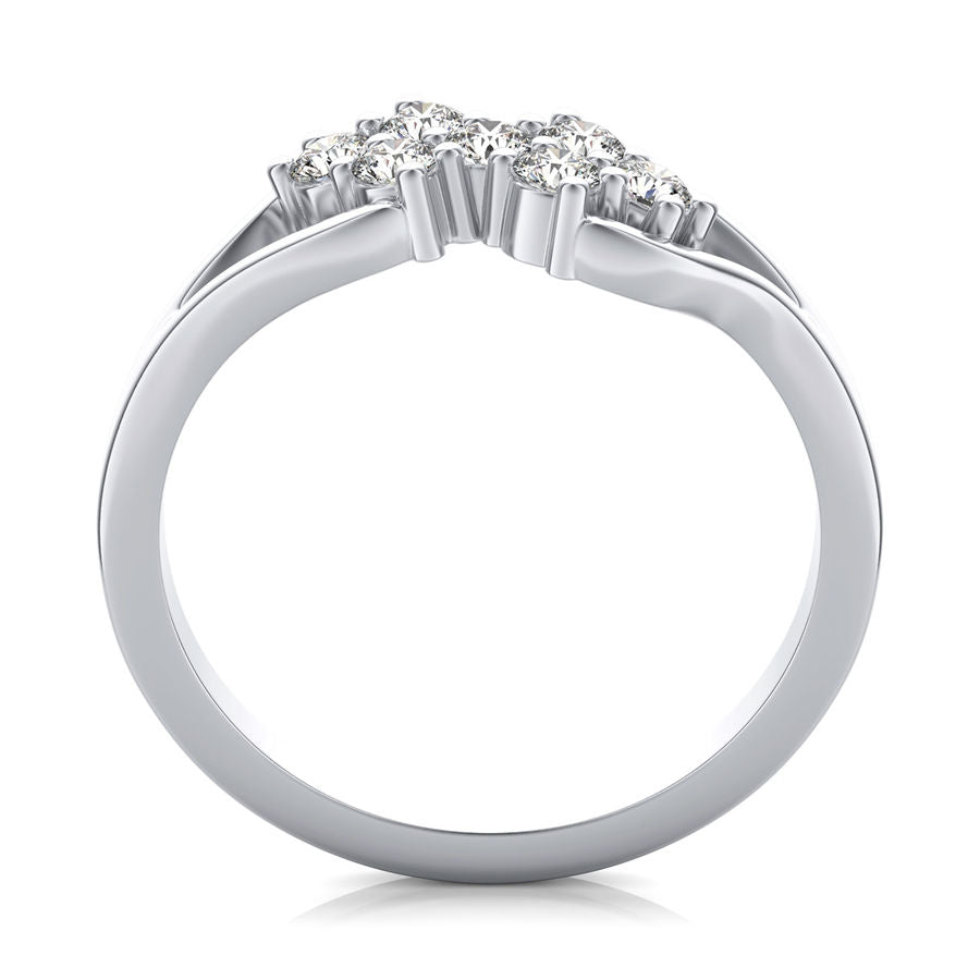 Double Cluster Fashion Ring