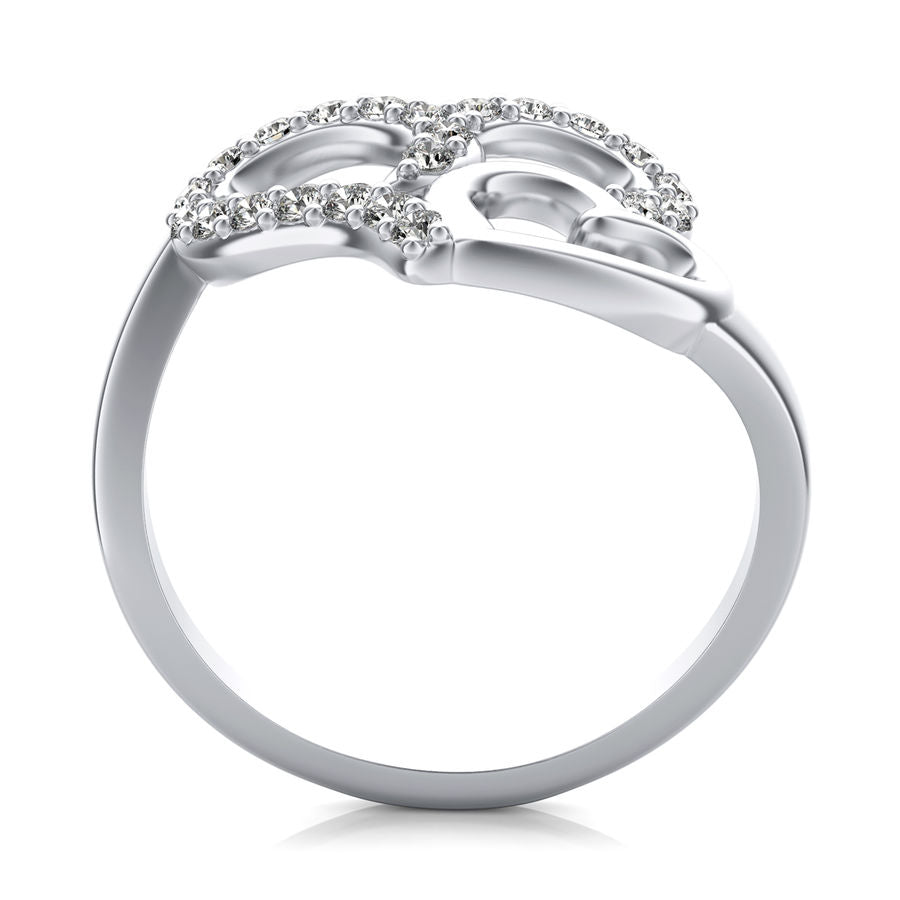 Double Heart Cocktail Ring