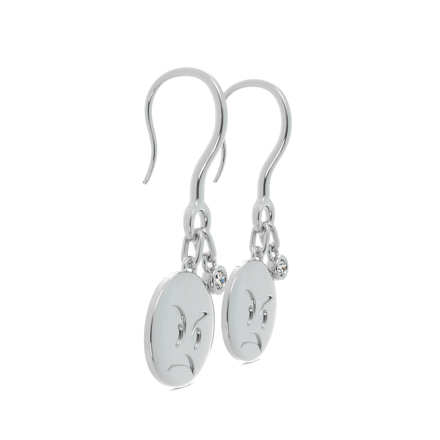 Angry Emoji Disc Earrings
