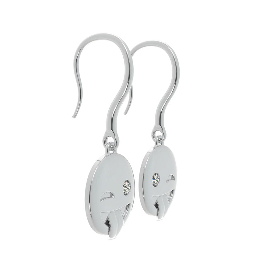 Smiley Tongue Out Emoji Coin Earrings