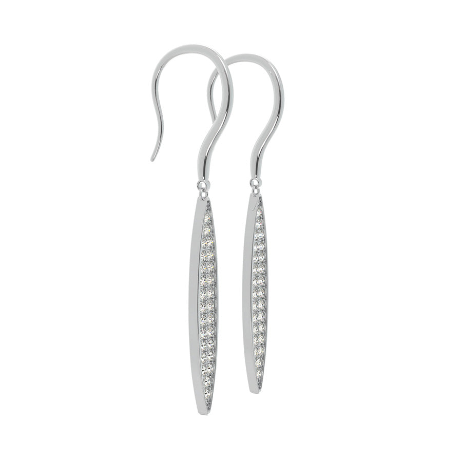Elongated Marquise Dangling Earrings