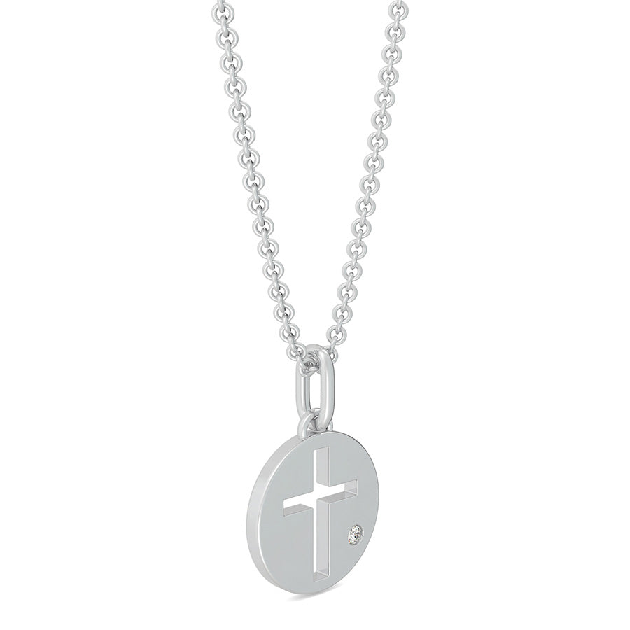 Cross Cut Through Coin Pendant