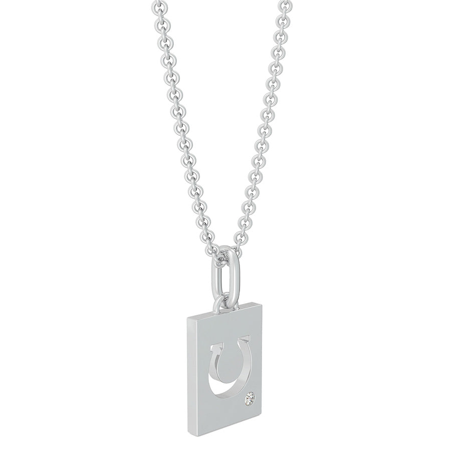 Horseshoe Cut Through Rectangular Pendant