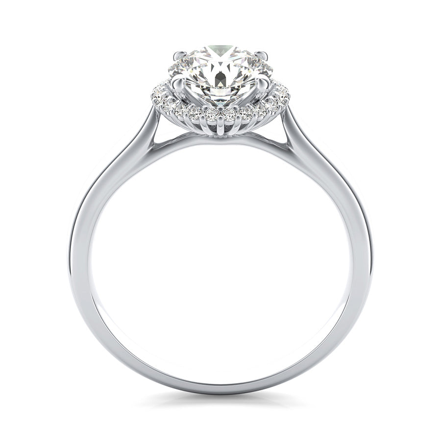 Basket Halo Cathedral Engagement Ring