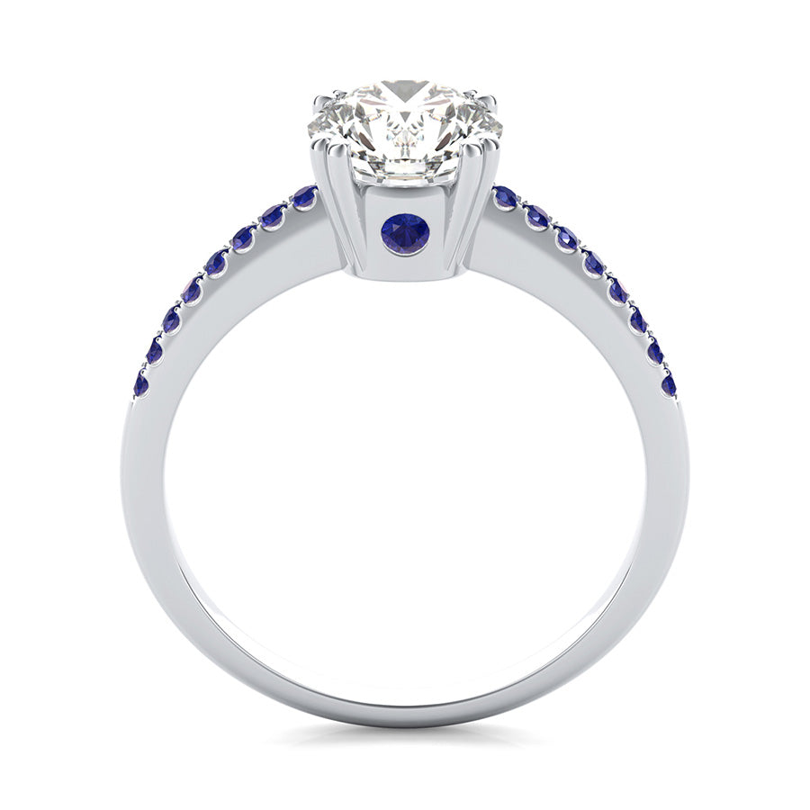 Basket Head Engagement Ring With Side Stones