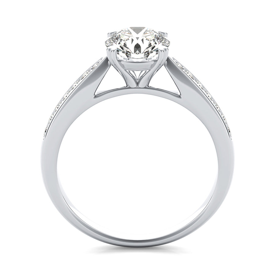 Cathedral Engagement Ring With Side Stones