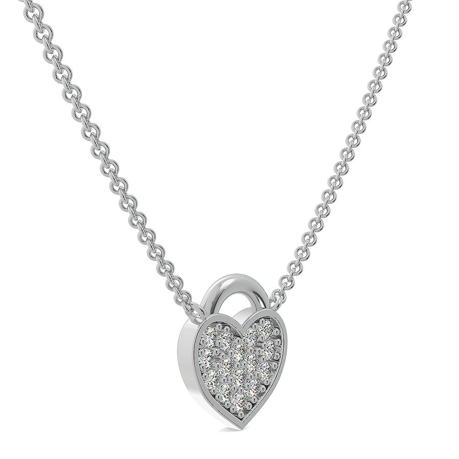 Heart Shape Lock Cluster Pendant