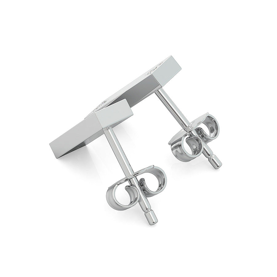 Bar Earrings With Triangle Shaped Pave Set Stones