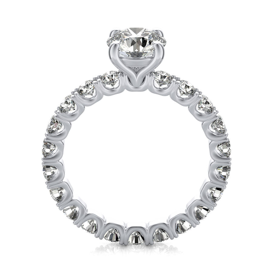 U Shape Prong Eternity Engagement Ring