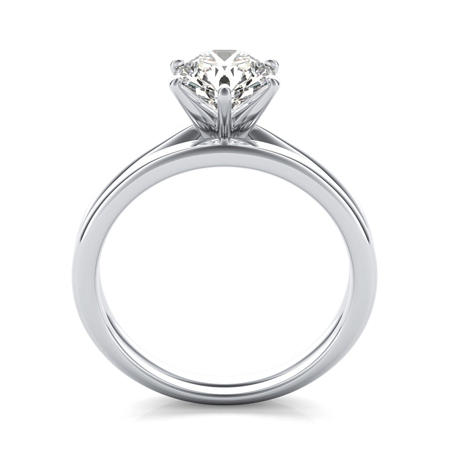 Classic Solitaire Engagement Ring With Matching Band