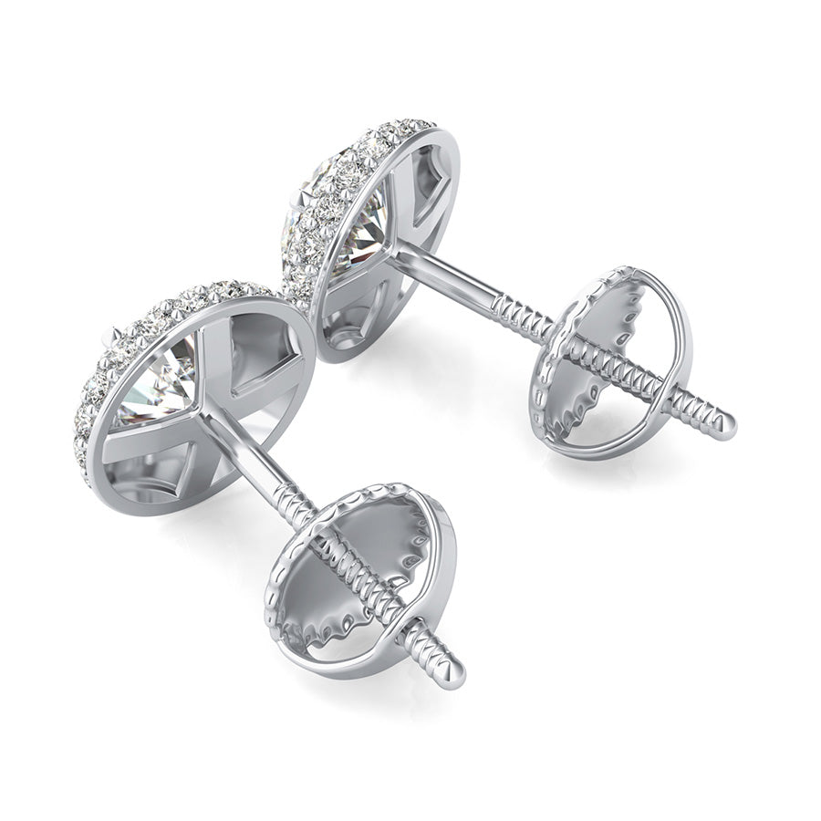 Micro Pave Halo Earrings