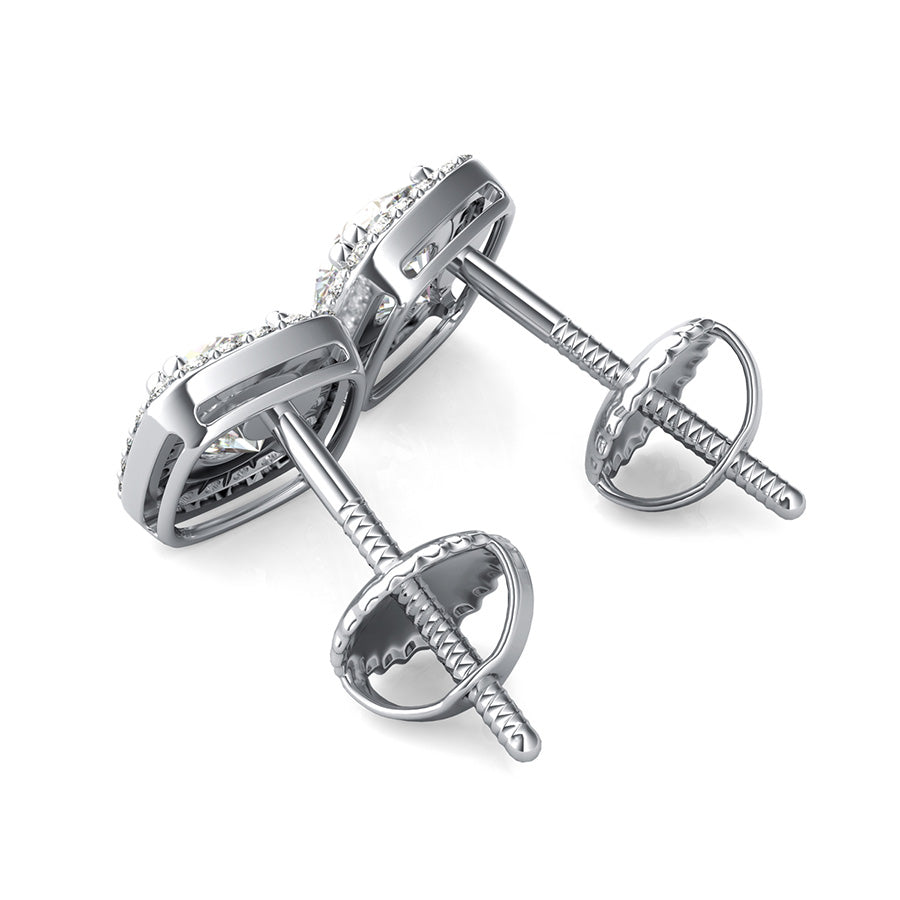 Square Halo Earrings