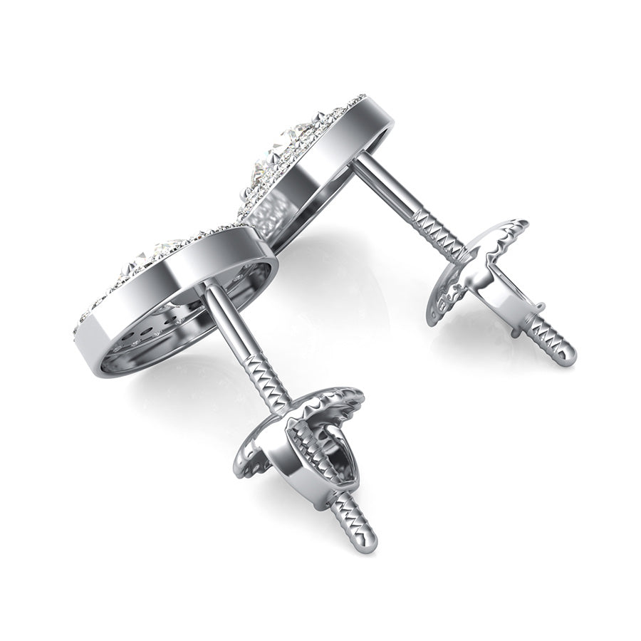 Double Row Pave Halo Earrings