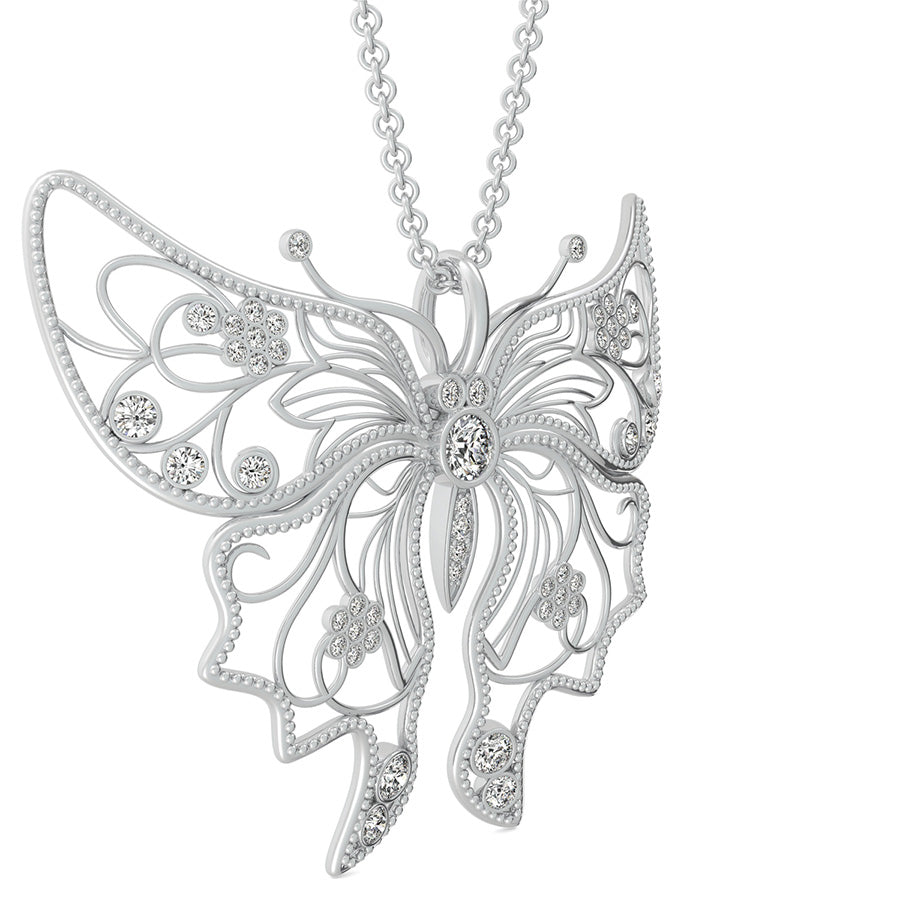 Butterfly Pendant With Milgrain