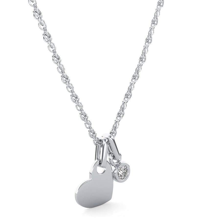 Heart Pendant With Bezel Set Stone