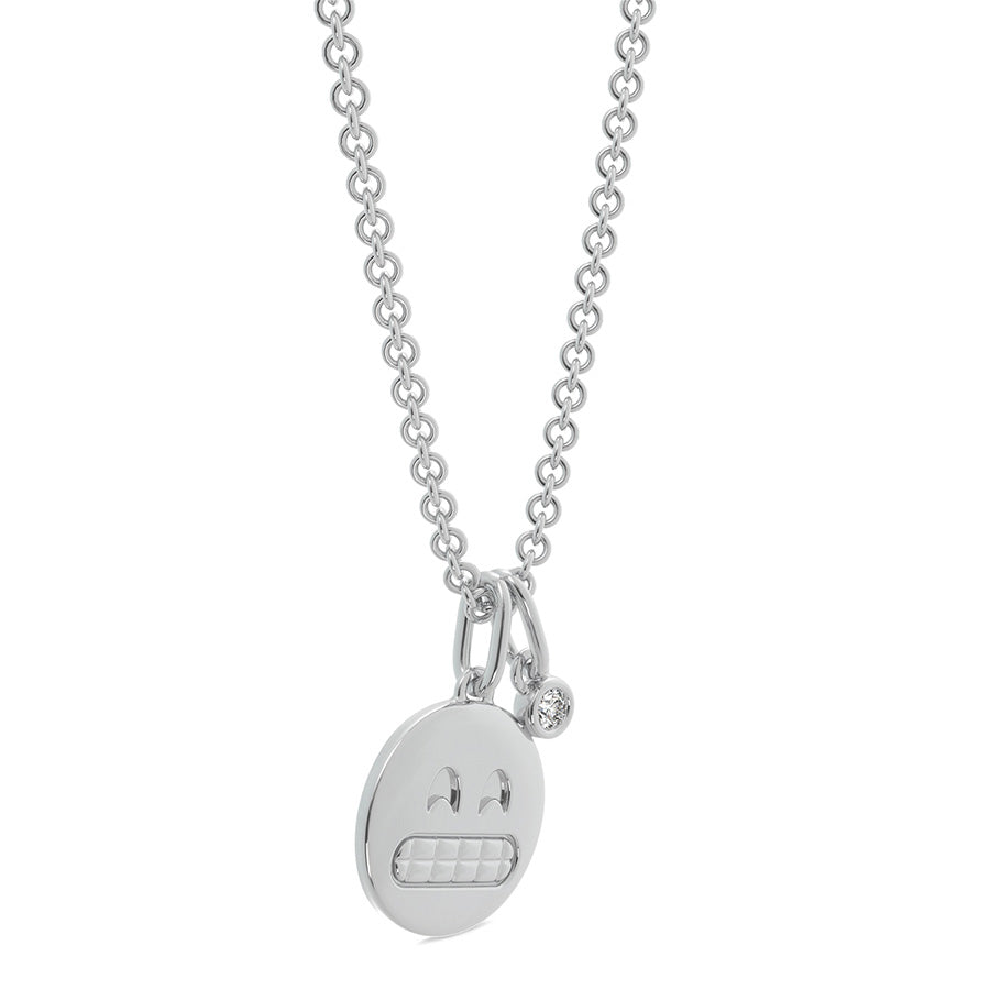Grin Face Emoji Disc Pendant